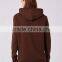 Wholesale Men Pullover Plain Oversized Classic Fit Brushed Cotton Drawstrings Hoodie Brown With Front Pocket
