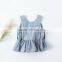 S33542W Baby Girl Dress Backless Summer Girls Dress with Bow Cute Toddler Dress
