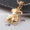 Stainless Steel Pendant Necklace Golden Bear Girl Stainless Steel Jewelry Titanium Steel Bear Chain