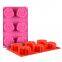 Free Sample Food Grade Heat resistant Nontoxic Silicone Cake Mold Baking Mousse Pudding Mold Tool Rose Shape 6holes