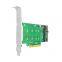 Linkreal Add on Cards PCIe M.2 NVMe Adapter 2 Port PCIe 3.0 x8 to M.2 NVMe SSD Adapter