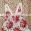 Cute floral pattern gallus romper jumpsuit factory direct sale price Boutique girls cotton romper