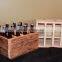 Rustic Stain Color 12 Bottles Solid Wooden Beer Crate With Handle