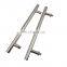 Stainless steel polished H type double interior exterior glass door handle