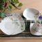 Beautiful 30pcs square fine porcelain dinner set with decal printing