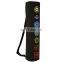 Seven chakra embroidery private label option organic cotton canvas Yoga Mat Bag