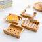 Bamboo Wooden Soap Dish Drainer Shower Soap Storage Holder Saver Soap Tray Plate for Bathroom