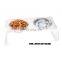 Acrylic Elevated Dog Bowls Pet Feeder Stainless Steel Bowls for Store, Home
