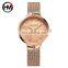 Hannah Martin 119 New Hot Sale Women Watch Rhinestone Embossed Rose Gold Mesh Belt Japanese Movement Waterproof Quartz Watch