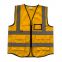 Pattern high visibility reflective safety vests with zipper and pocket yellow construction