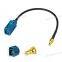 Fakra Z Female Male to SMB Pigtail Cable RG174 9.84ft GNSS Antenna Extension Cable Truck XM Satellite Radio Antenna