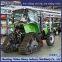 Rubber tracked chassis tractor modified for deep plowing operation with high power