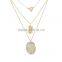 Fancy Three Layered Gem Stone Gold Necklace Designs in 10 Grams