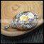 LFD-0046P ~ Wholesale Tiger eye Stone Pendants , Pave Rhinestone Crystal Shell Flowers Charms Pendant Jewelry