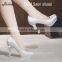 OEM wholesale white wedding shoes high heel satin shoes bridal shoes