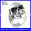 Vintage Titanium Skull Ring , 316L Stainless Steel Skull Ring,men's Skull Ring With Ruby