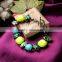 Colorful beads heavy link chain handmade bracelet, fancy chain bracelet for girls