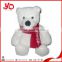 Custom animal toy christmas plush bear wearing hat and scarf, plush stuffed bear with scarf and hat