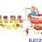 Fashion kid toy funny plastic shopping cart supermarket shopping trolley