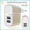 Wholesale Travel AC Adapter 2.4A EU/UK Plug Dual USB Wall Charger