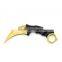 New Arravial Tactical Karambit Hunting Combat Knife with laser painting on titanium coating