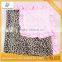 Minky Baby Blanket 10pcs MOQ Brown Leopard With Light Pink Ruffled Baby Blanket