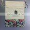 organic cotton drawstring bags/cotton fabric bag