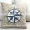 Nautical Pillow Mediterranean style Anchors Compass map Nautical print throw pillow case/cushion cover