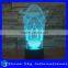 Acrylic Sculpture 3D Rhinoceros LED Night Light Creative Stereoscopic 7 Colors Flashing Touch LED Night Light