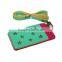 Fashion Rivet Studs Leather Credit ID Card Holder With Lanyard For Men And Women