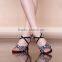 OL gorgeous diamond shoes with black satin crossed ankle strap luxurious ballroom dance shoes