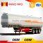 China tri-axle stainless steel fuel tank semi trailer for corrosive material transportation
