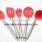 Stainless Steel & Silicone Cooking Utensil Set Spatula, Mixing & Slotted Spoon,Pasta Fork Server, Drainer