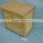 wooden storage cabinet with natural wicker basket drawer