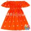 Latest Style Fashion Off Shoulder Boutique Dress Flower Ruffle Long One Piece Dress