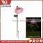 Mini Glass Metal Bell Flower Garden Stake Color Changing Led Handpainted Polyresin Figurine Solar Powered Light