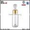 2017 hot new products cosmetic fragrance perfume glass bottle 15ml 20ml 30ml screw gold big dropper glass perfume bottle china