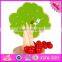 2016 new design children toy wooden magnetic apple tree W01A091