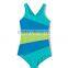 Swimwear Kids Girl Wholesale One Piece Quick Drying Contrast Color Nylon Spandex High Cut Vest Kids Swimwear 2017