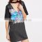 2017 New Fashion Choker Neck Summer Club Dresses Women Sexy Vestidos Black V Neck Printed Short Sleeve Dress