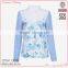 New design ladies fashion long sleeves allover print fabric combination high quality direct manufacture flower print blouses
