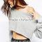 lady off shoulder grey fashion weet jogging slouchy sweat