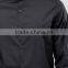 Custom New Design Long Sleeve Curved Hem Longline Grandad Collar Mens 55% Cotton 45% Polyester Comfort Fit Casual Black Shirts