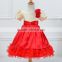 MGOO New Arrival 2015 Red Color Christmas Costumes Dress For Kids Little Girl Muslim Party Dress l069