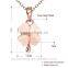 Rose gold opal clover pendant necklace