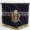 Hand Embroidered Bullion Wire Velvet Banner With Fringe & Sword Knot