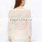 Slim fit sequins o neck long sleeve wool woman sweater