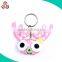 customized cute big eyes handmade animal cotton keychain