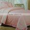 4 pieces plain dyed silk cotton satin jacquard embroidery bed sheet set