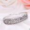 godbead silver Plated CZ diamond romantic rose Hollow Wide Bangles Bracelet Fashion Jewelry Wholesale silver